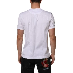 White Goodluck 2021 Cotton Crew Neck  T-shirt