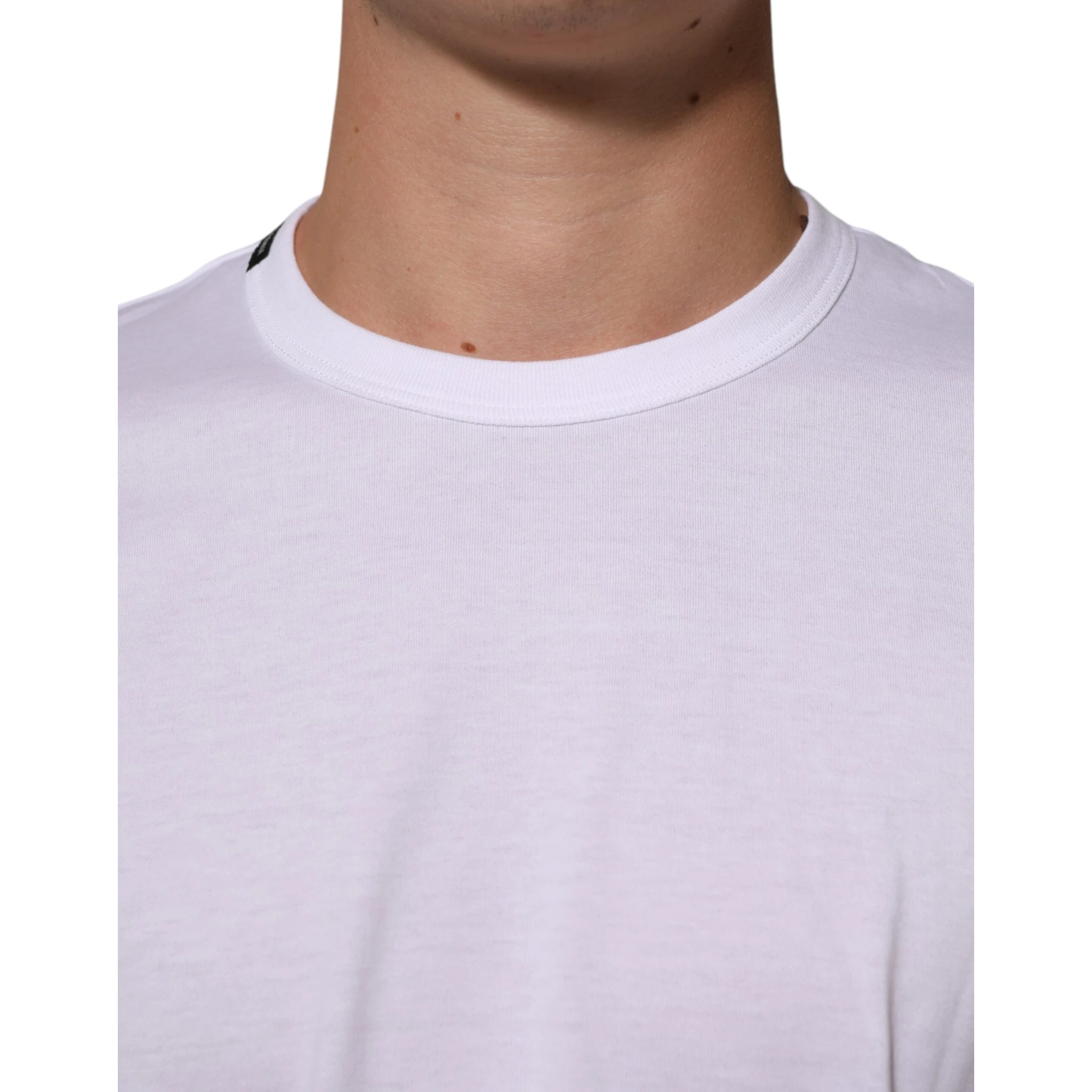 White Goodluck 2021 Cotton Crew Neck  T-shirt