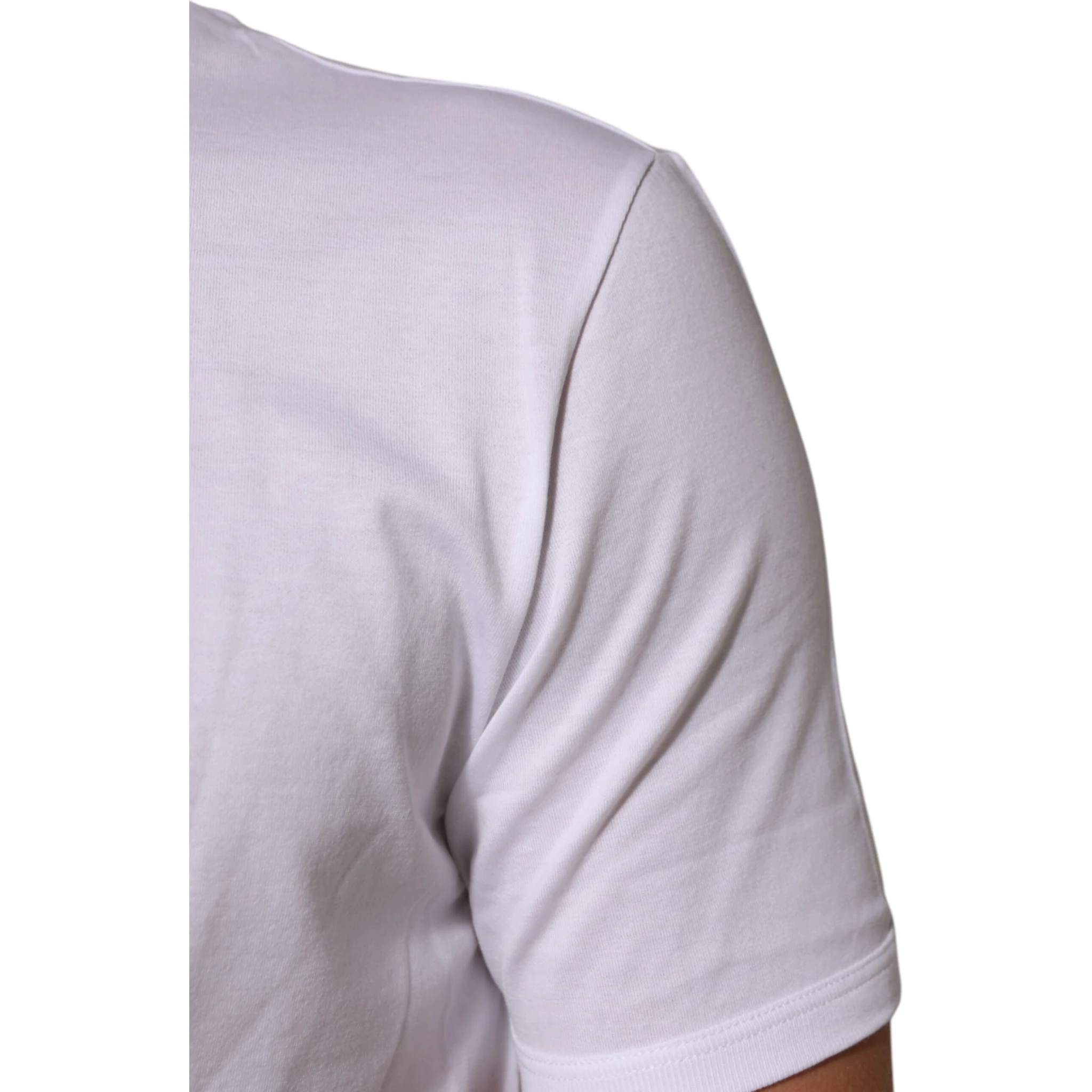 White Goodluck 2021 Cotton Crew Neck  T-shirt