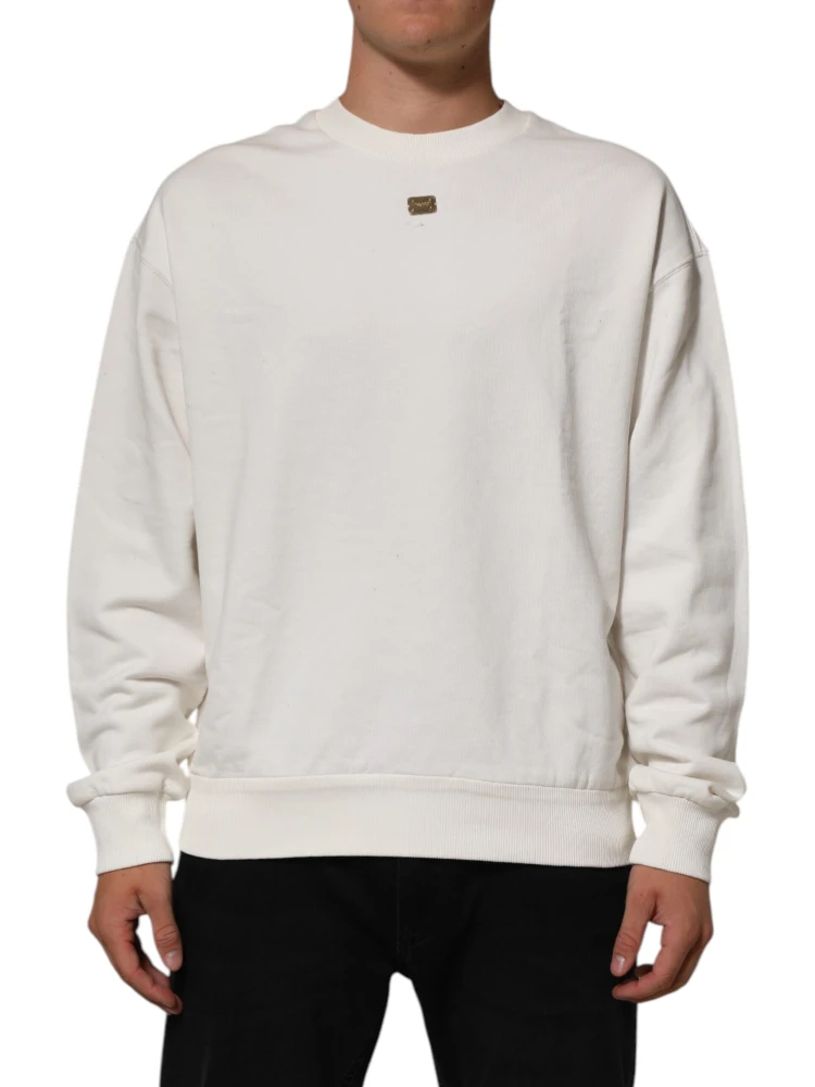 White DG Logo Crew Neck Sweatshirt Sweater