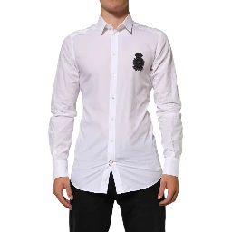 White Cotton GOLD DGPatch Formal Dress Shirt