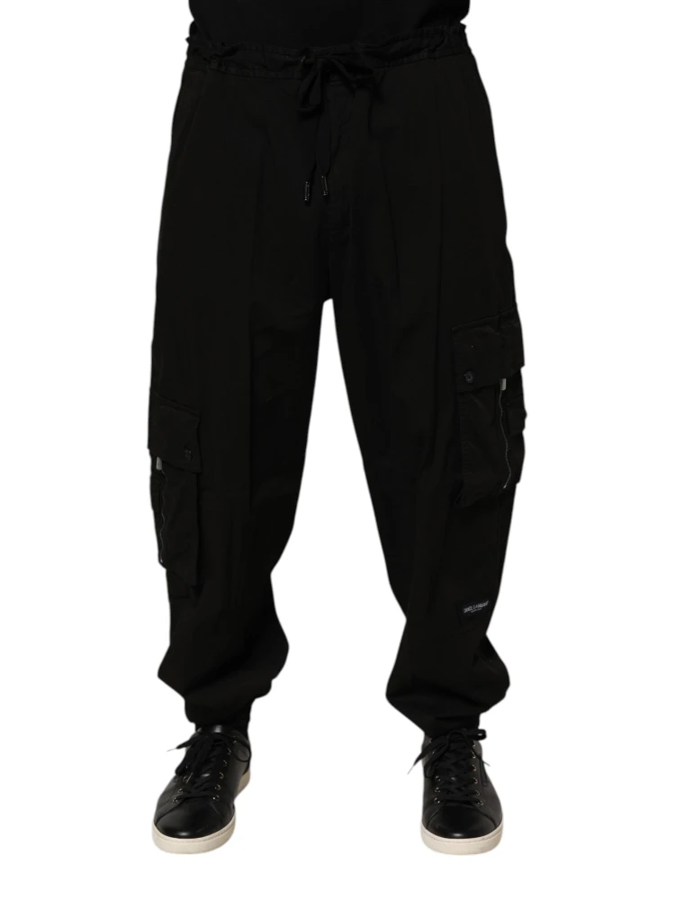 Black Cotton Cargo Jogger Sweatpants Pants alternative