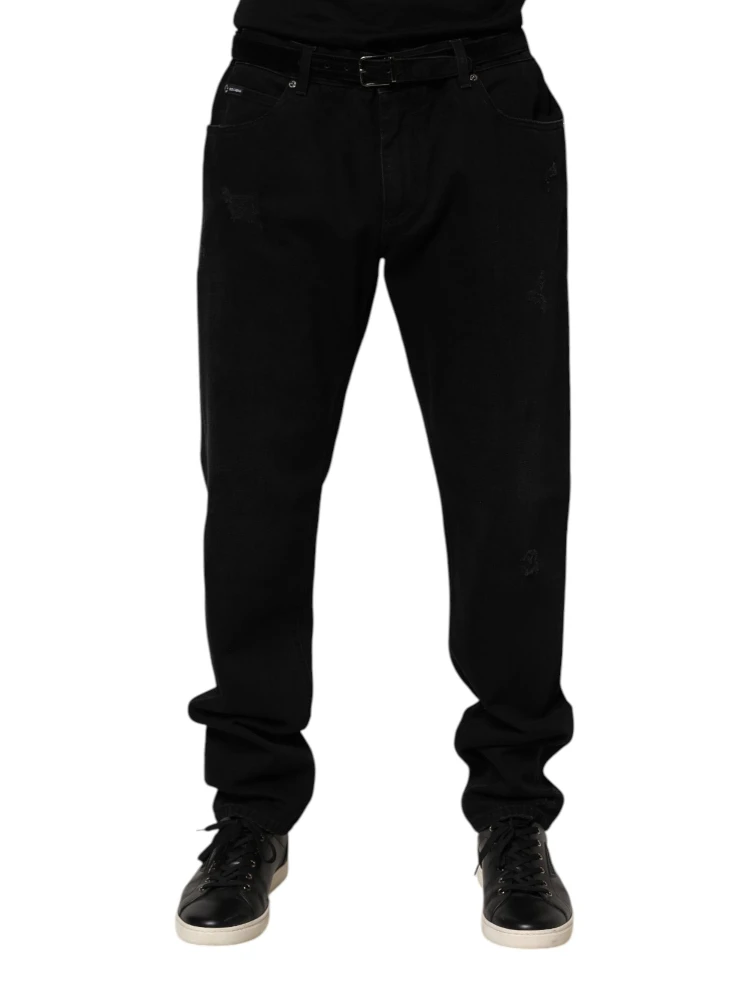 Black Cotton Regular Denim Men Trouser Jeans alternative