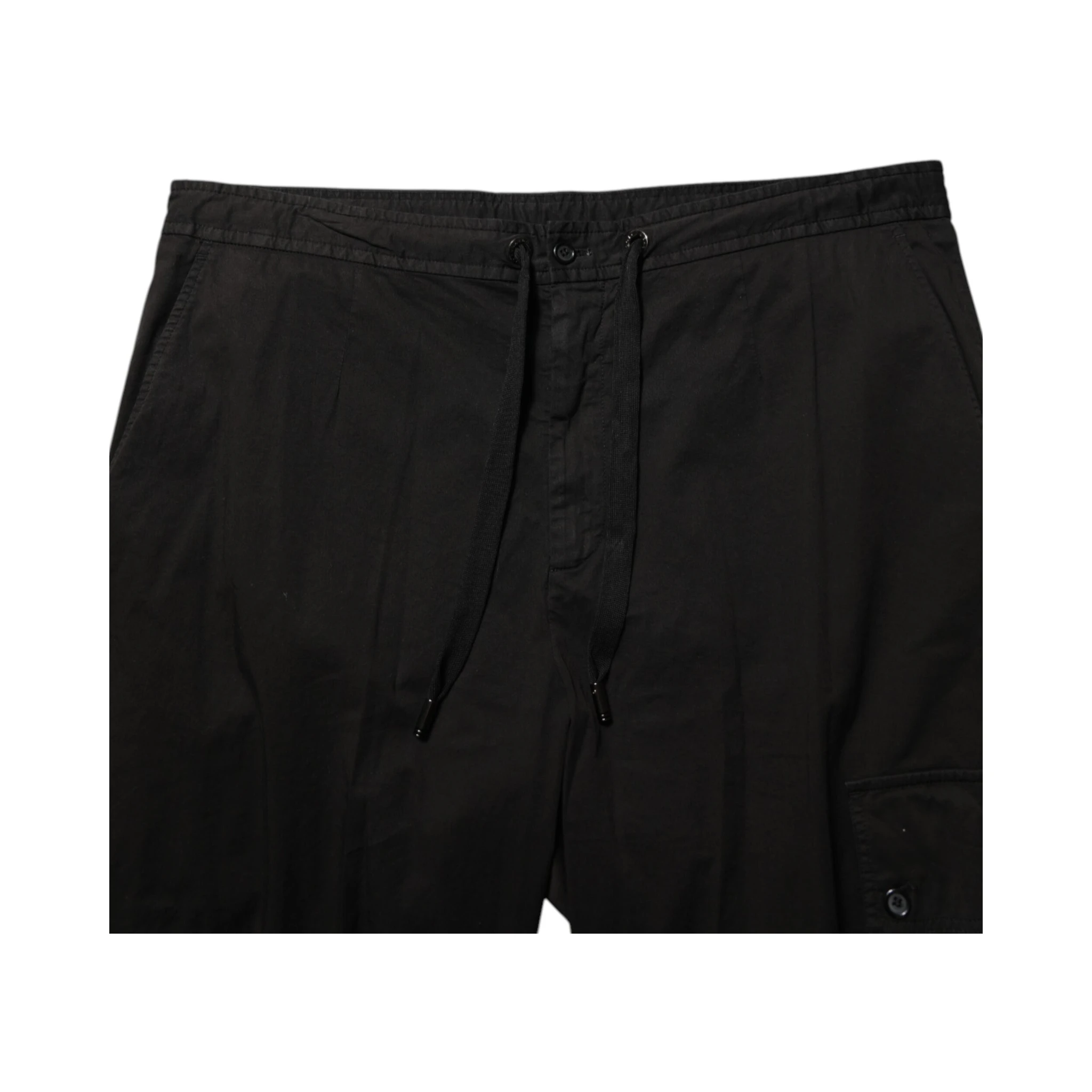 Black Cotton Cargo Jogger Sweatpants Pants