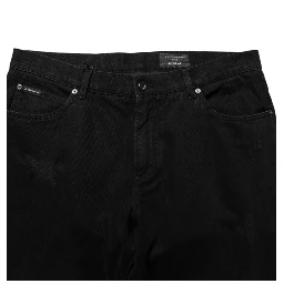 Black Cotton Regular Denim Men Trouser Jeans
