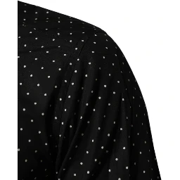 Black Polka Dot Cotton GOLD Men Formal Dress Shirt
