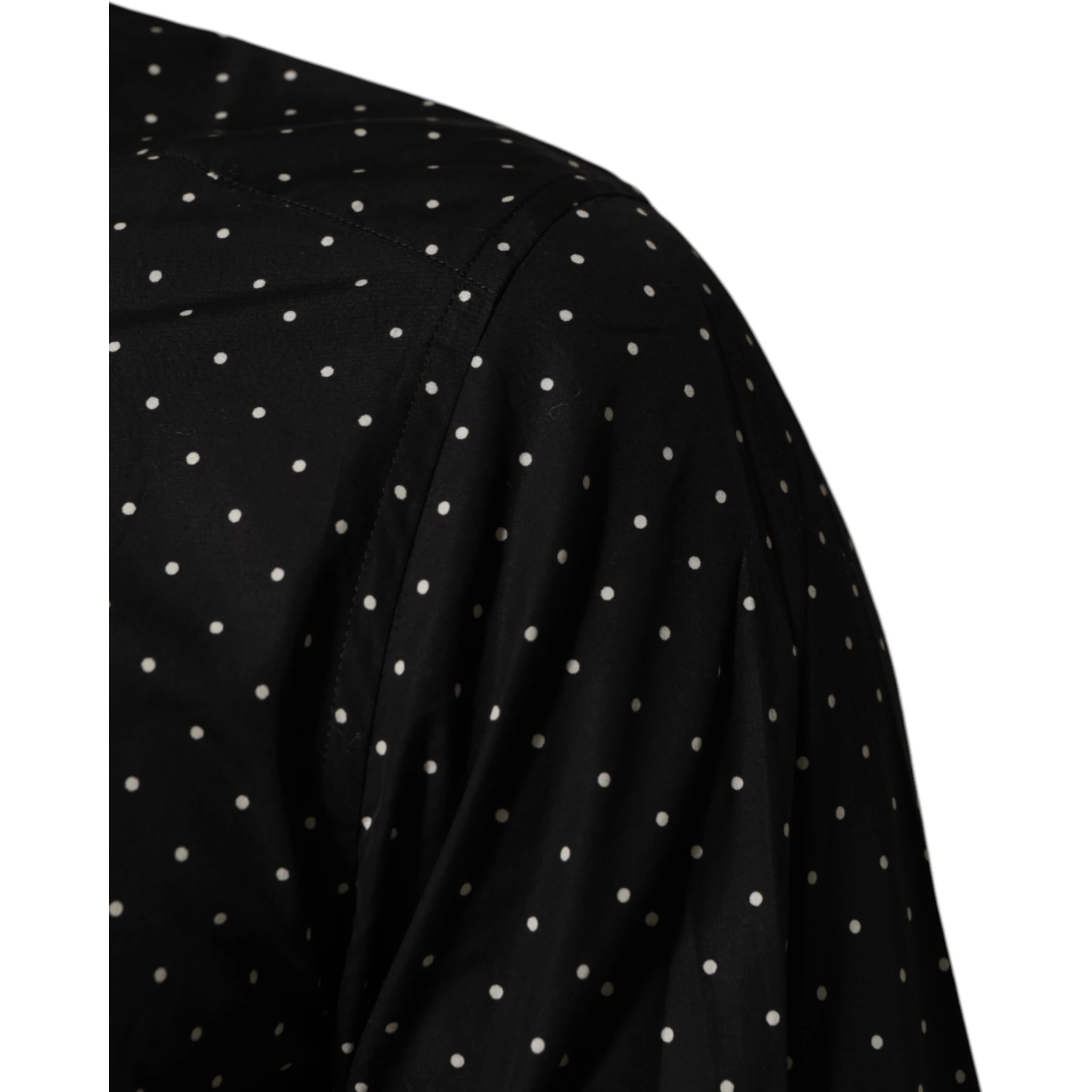 Black Polka Dot Cotton GOLD Men Formal Dress Shirt