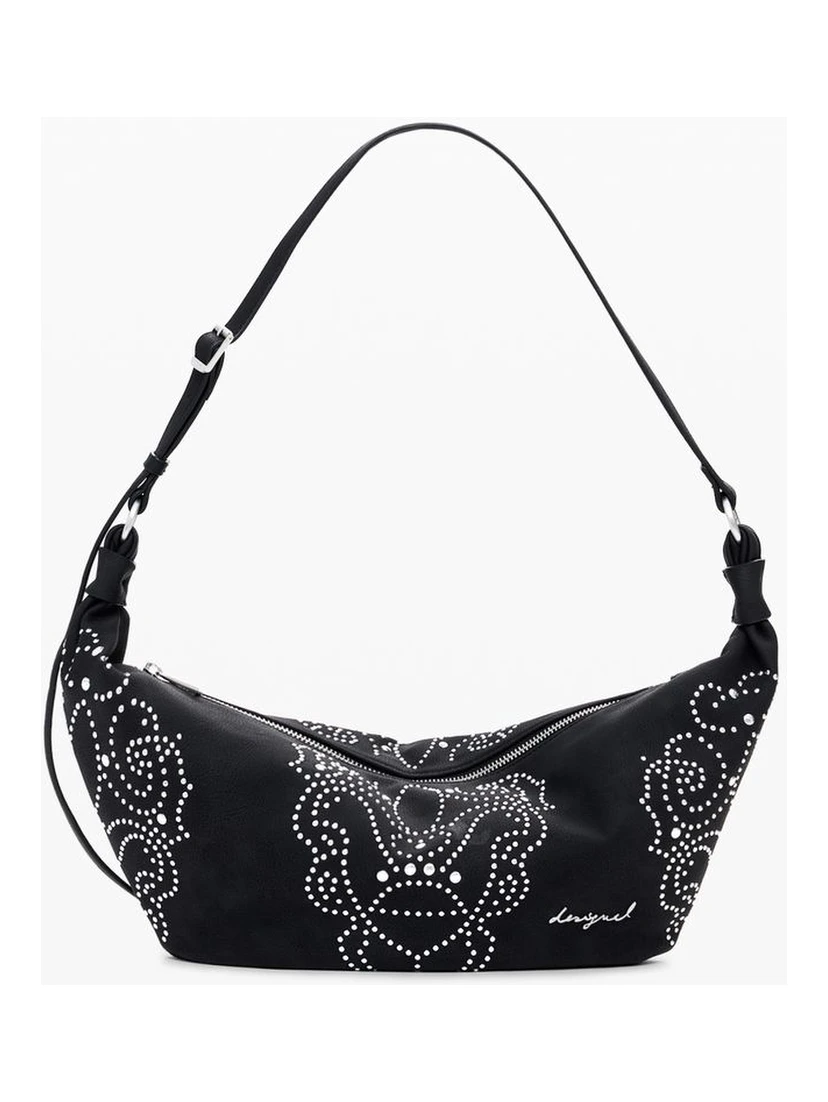 Black Polyethylene Women Handbag