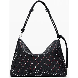 Black Polyethylene Women Handbag