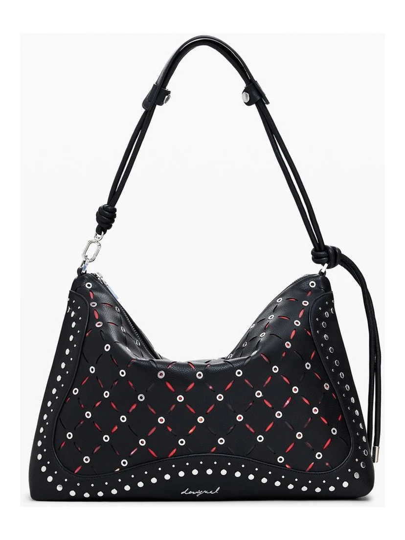 Black Polyethylene Women Handbag
