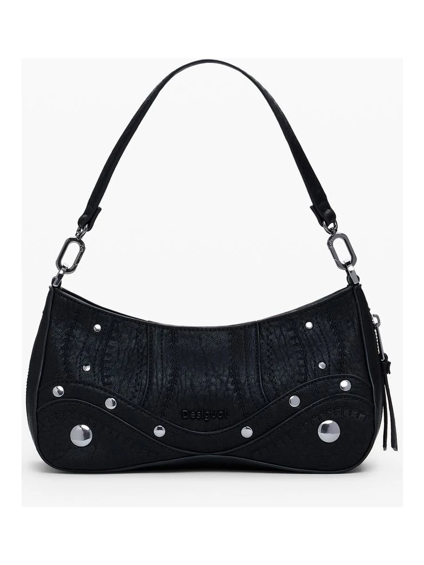 Black Polyethylene Women Handbag