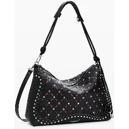Black Polyethylene Women Handbag