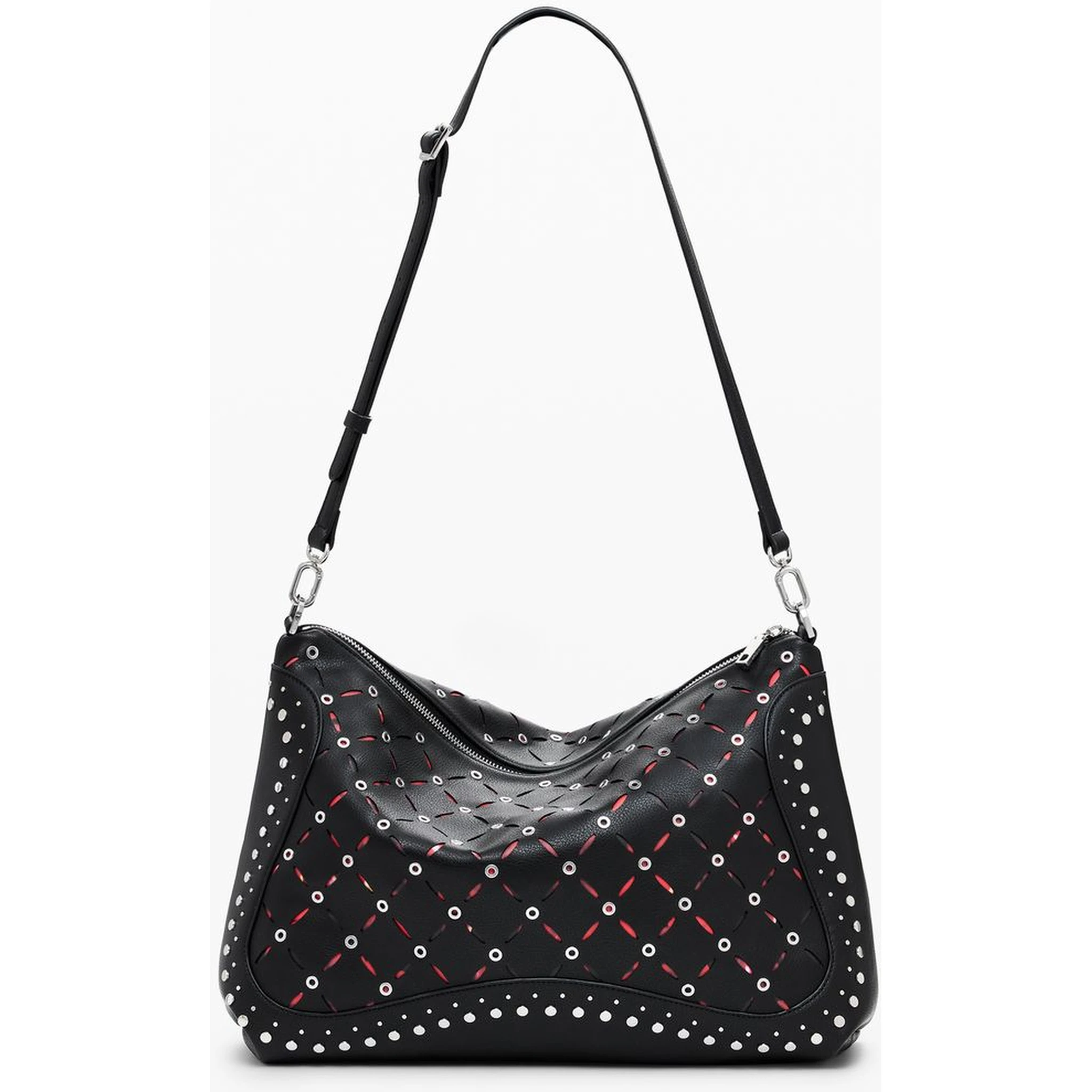 Black Polyethylene Women Handbag