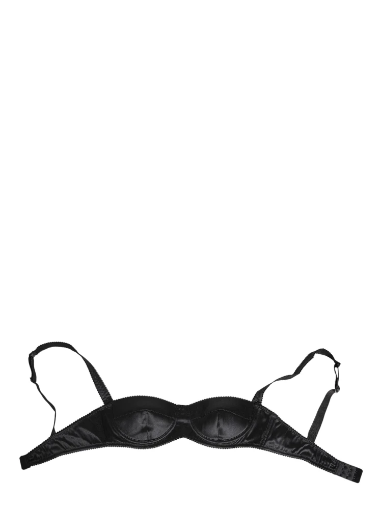Black Silk Satin Wireless Lingerie Bra Underwear alternative