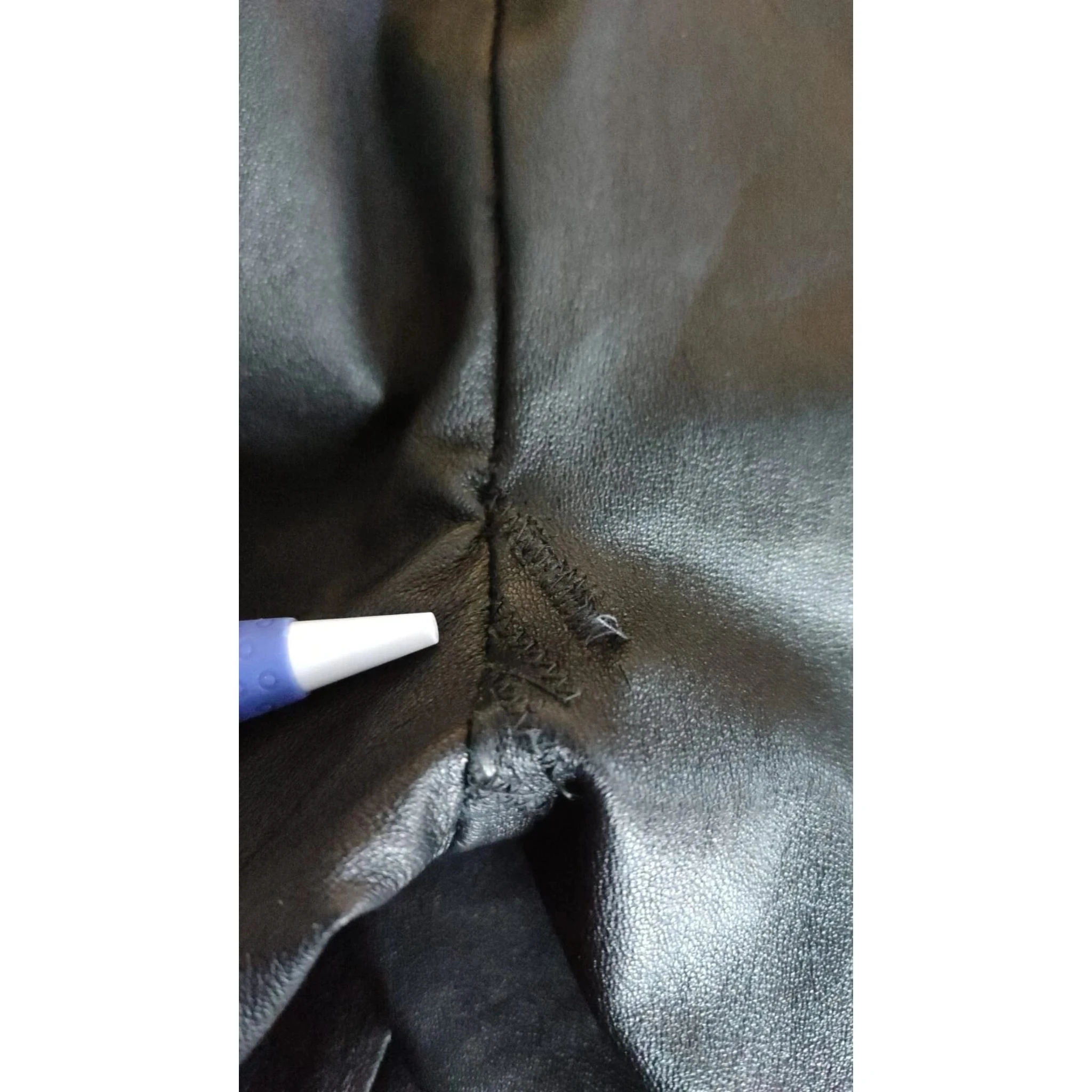 Black Leather Elastic Waist Trouser Pants