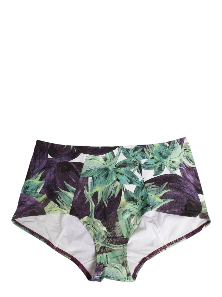 Eggplant Print High-Waist Briefs Underwear