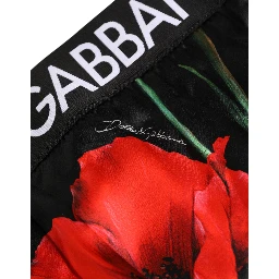Black Floral Print High Waist Sheer Mesh Underwear