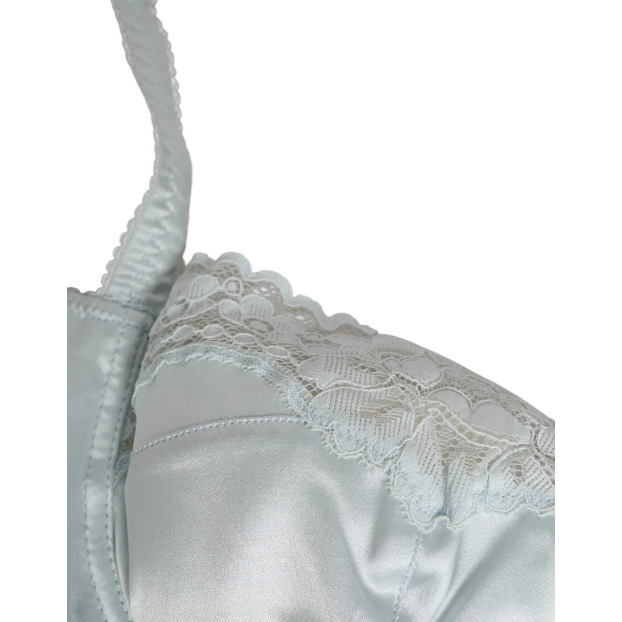 Light Blue Silk Semi-Padded Balconette Underwear