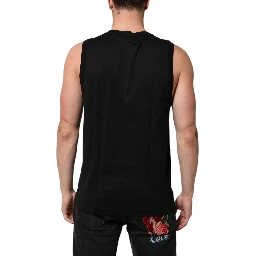 Black Cotton Sleeveless Underwear Men Tank Top