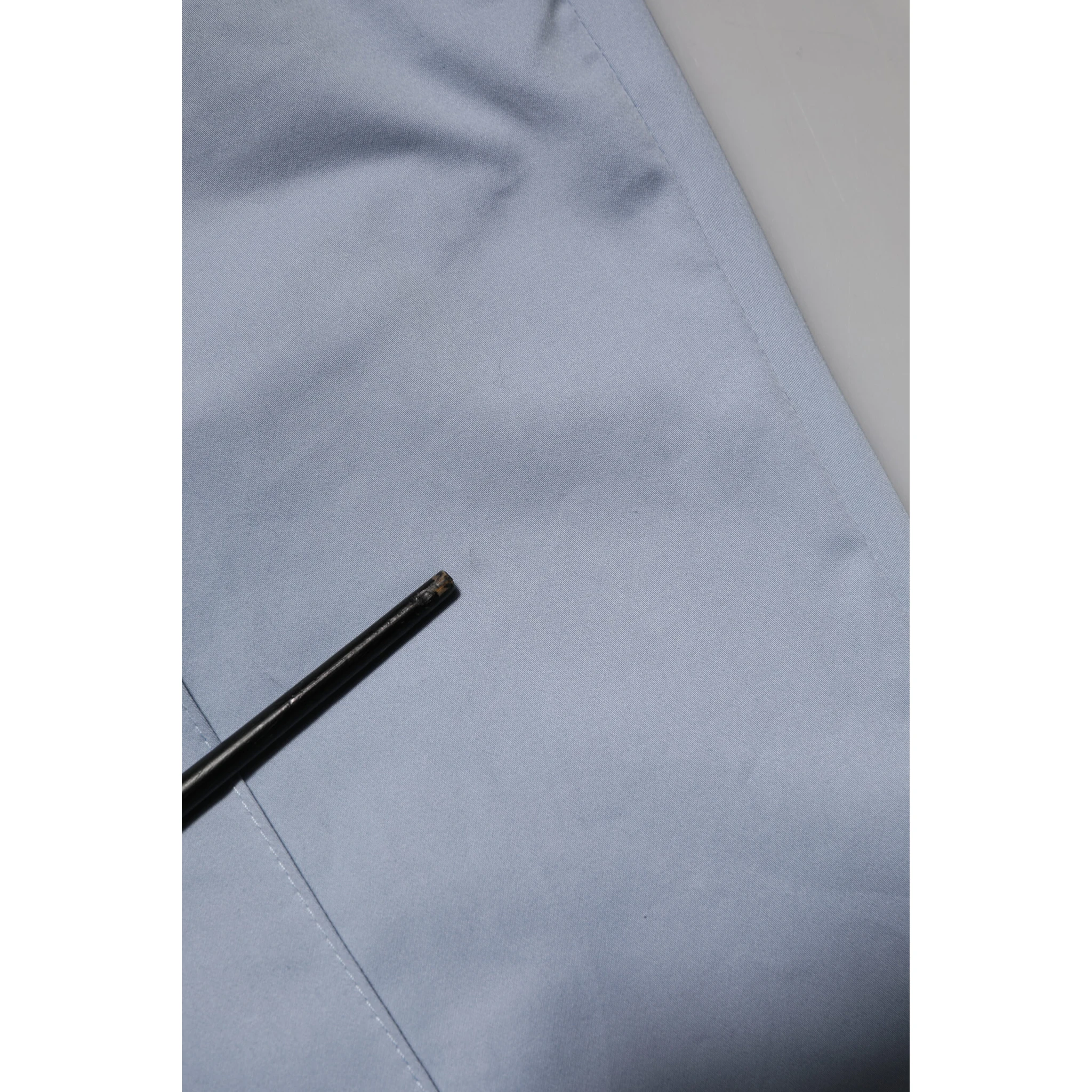 Light Blue Cotton Drawstring Elastic Waist Men Pants