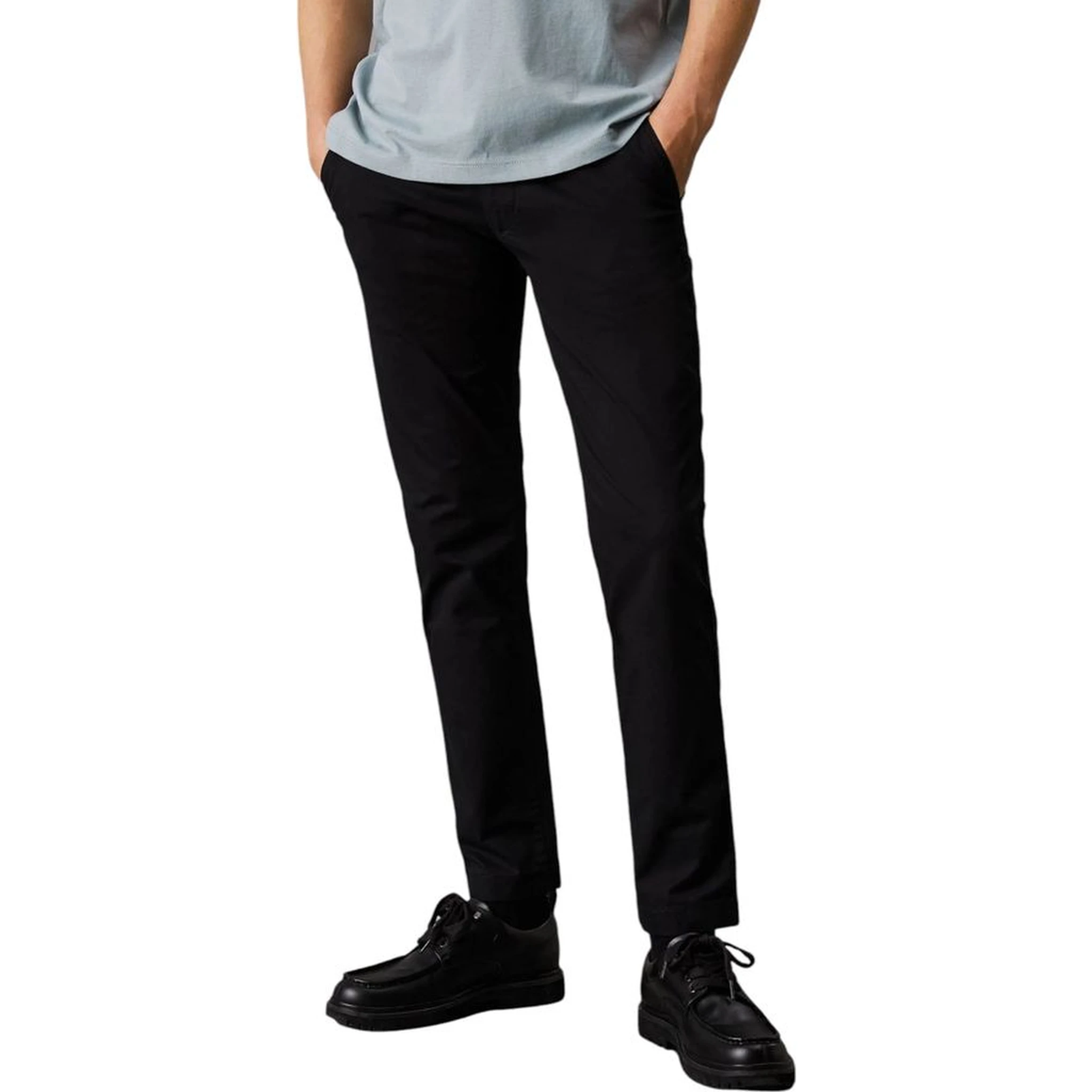 Black Recycled Cotton Chino Pants