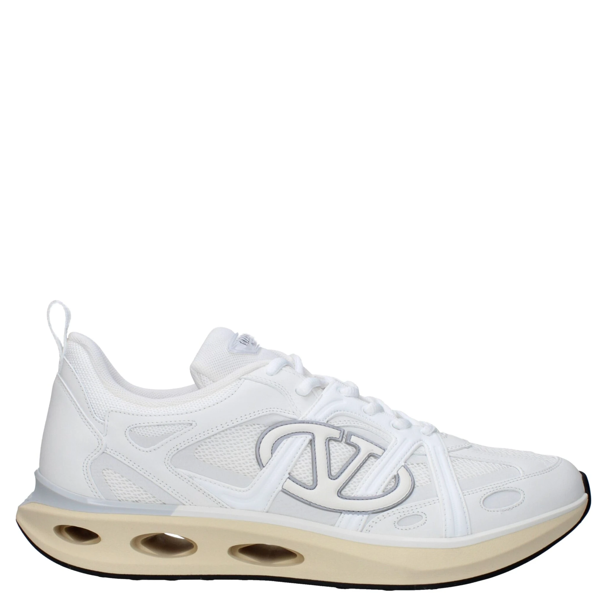 White Fabric Athletic Sneakers