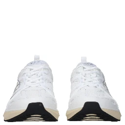 White Fabric Athletic Sneakers