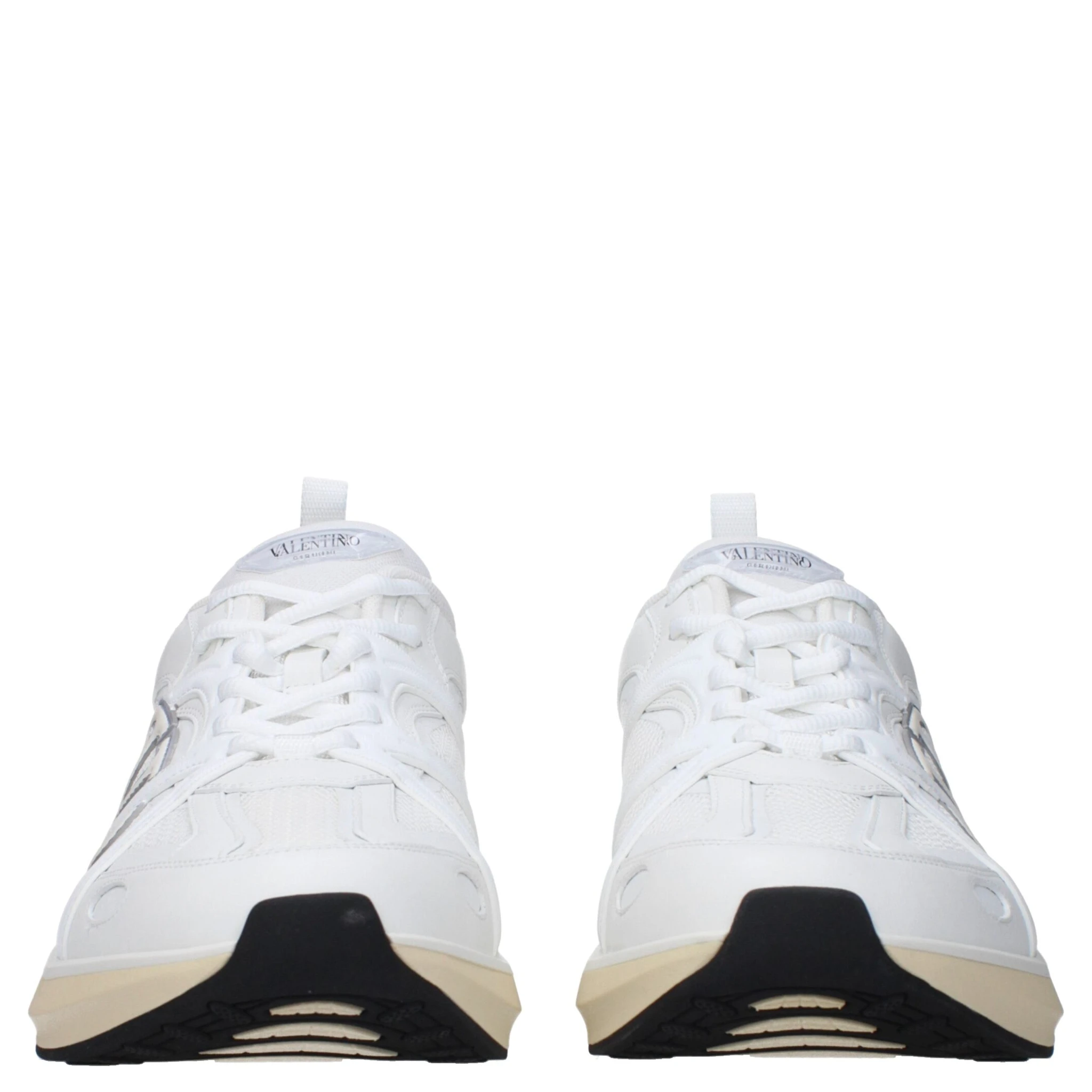 White Fabric Athletic Sneakers