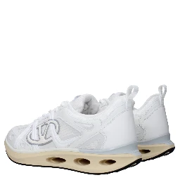 White Fabric Athletic Sneakers
