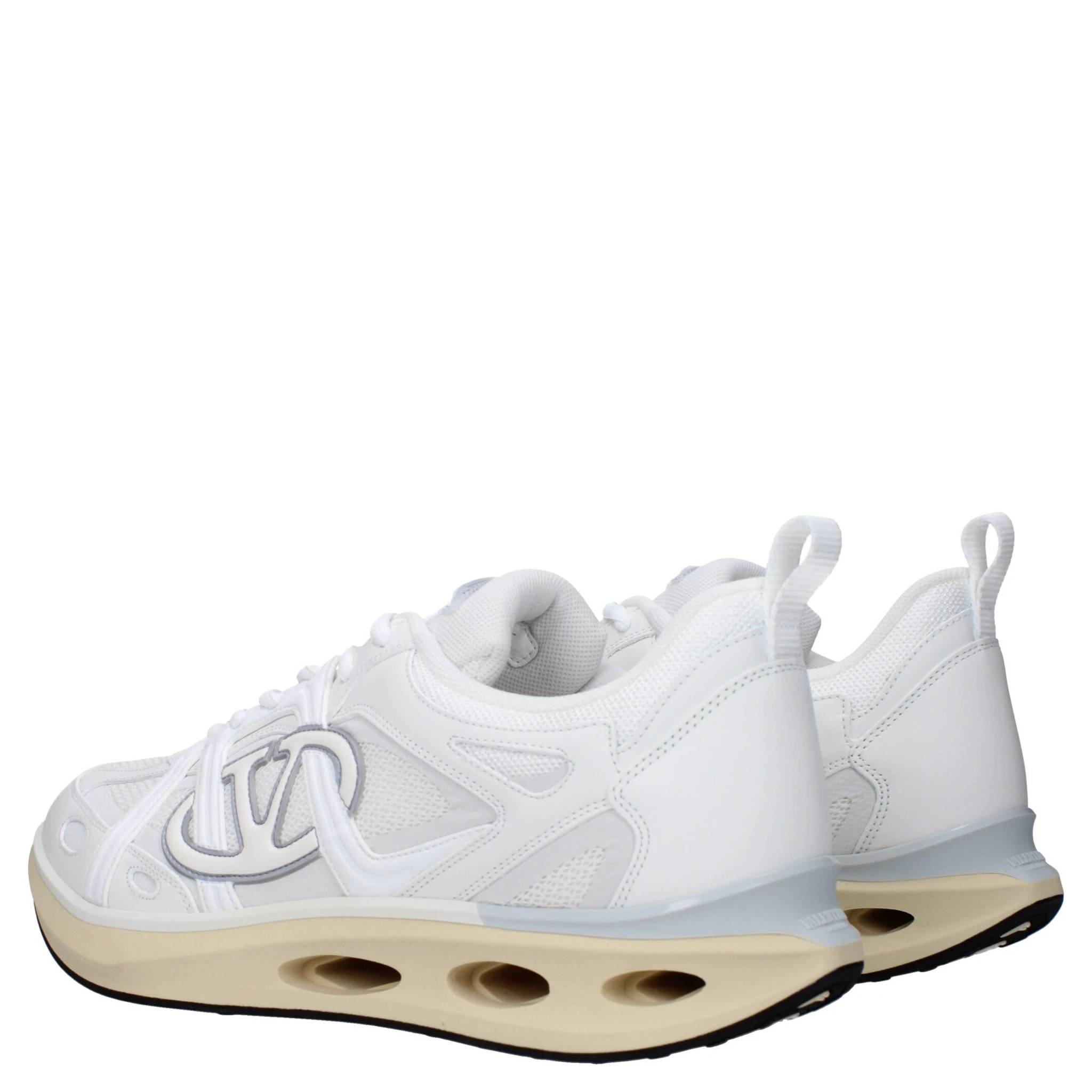 White Fabric Athletic Sneakers