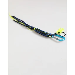 Blue Yellow Leather Tape String DG Logo Keychain Keyring