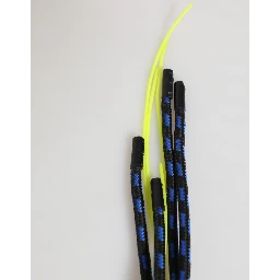 Blue Yellow Leather Tape String DG Logo Keychain Keyring