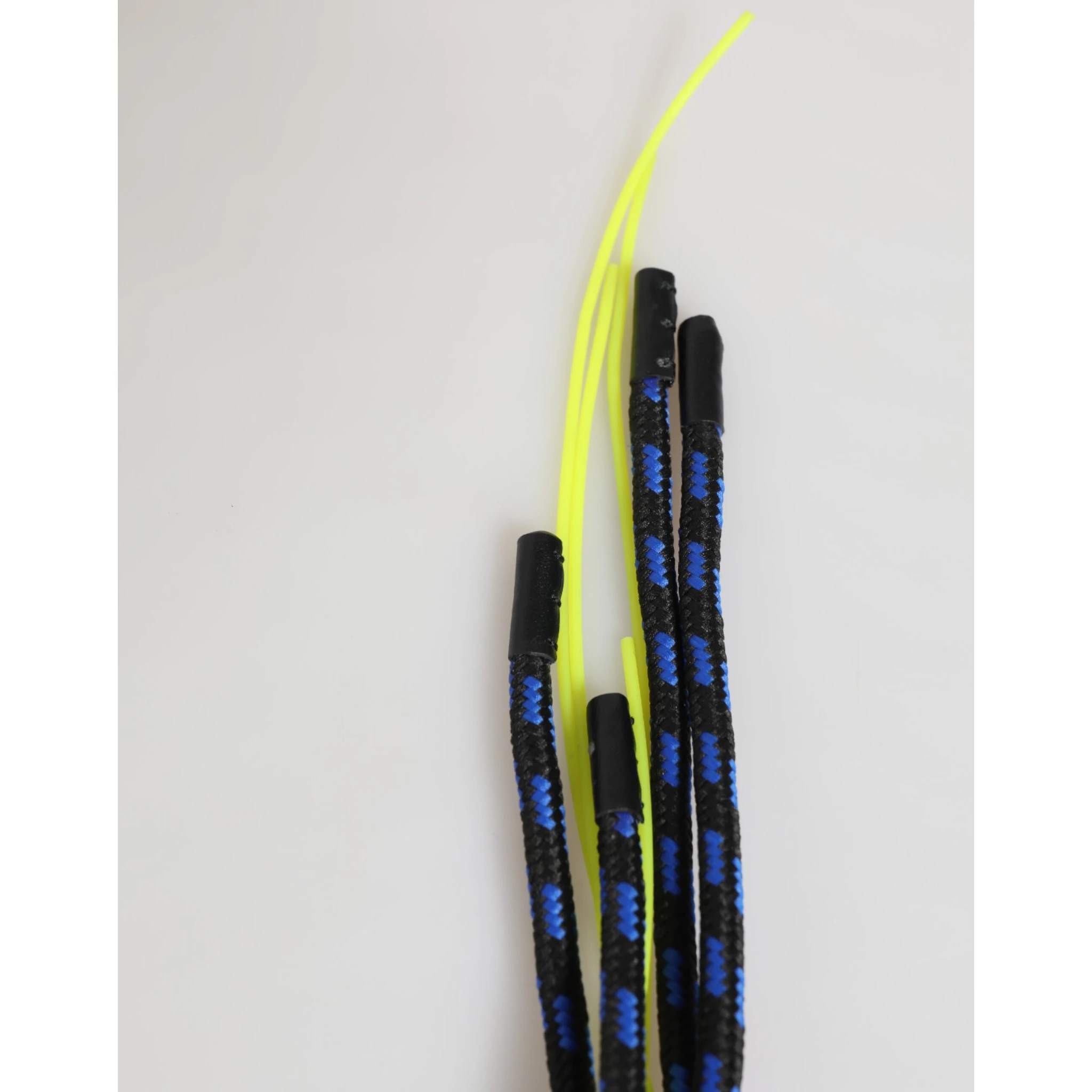 Blue Yellow Leather Tape String DG Logo Keychain Keyring