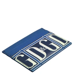 Blue Calf Leather DG Logo Monogram Card Holder Wallet