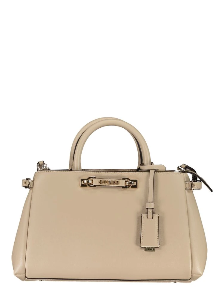 Beige Polyethylene Women Handbag