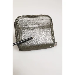 Military Green Leather Logo Plaque Card Holder Coin Purse Wallet