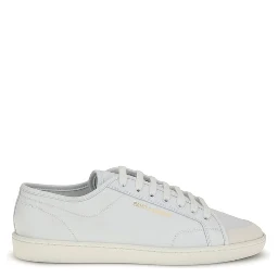 White Calf Leather Bos Taurus Low Top Sneakers
