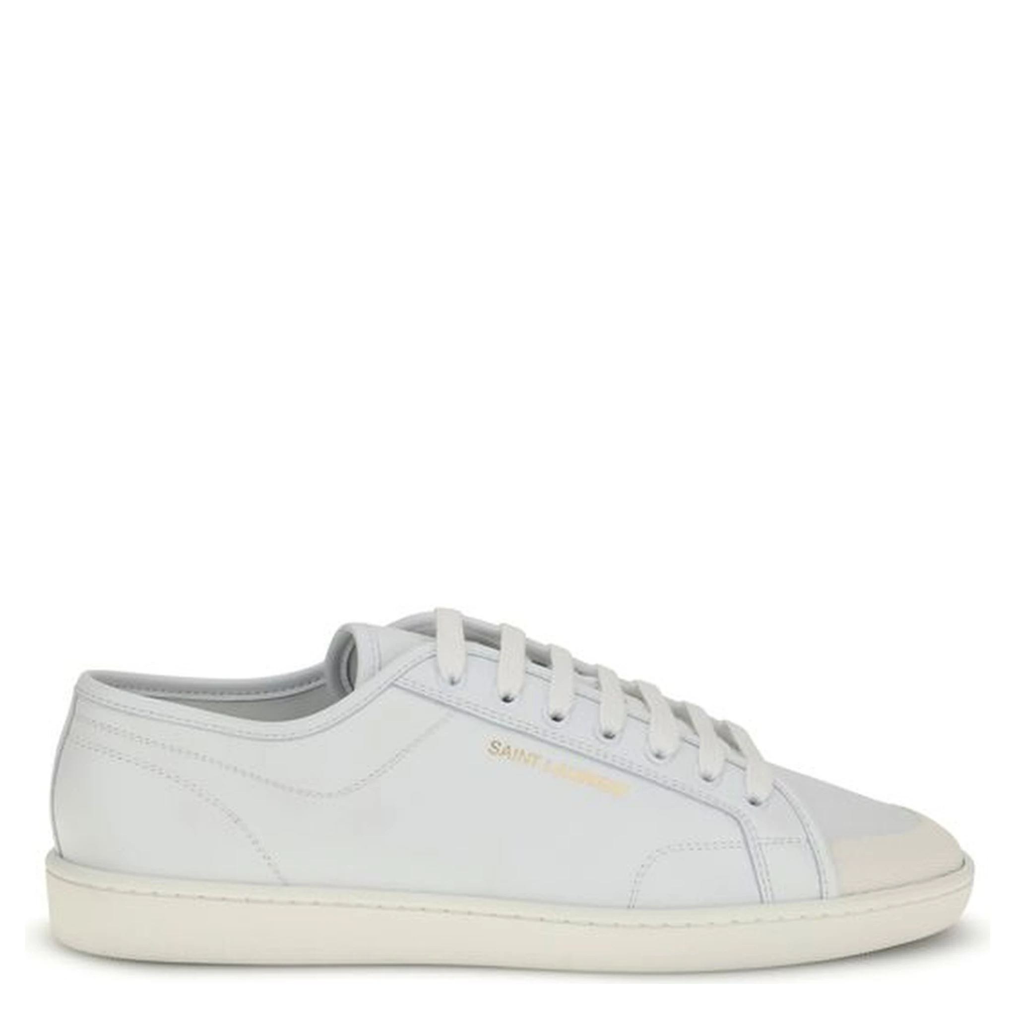 White Calf Leather Bos Taurus Low Top Sneakers