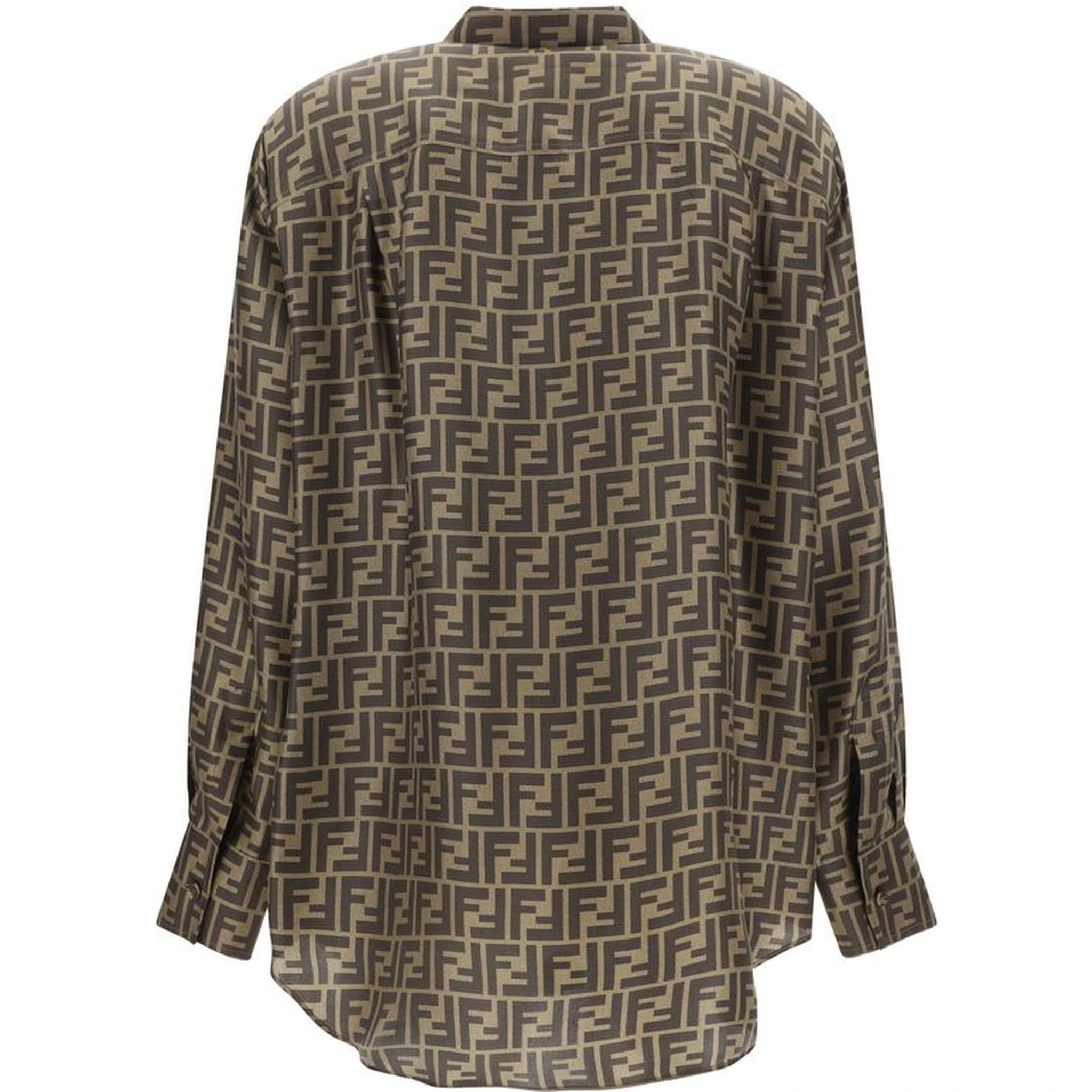 Brown Silk Pattern Shirt