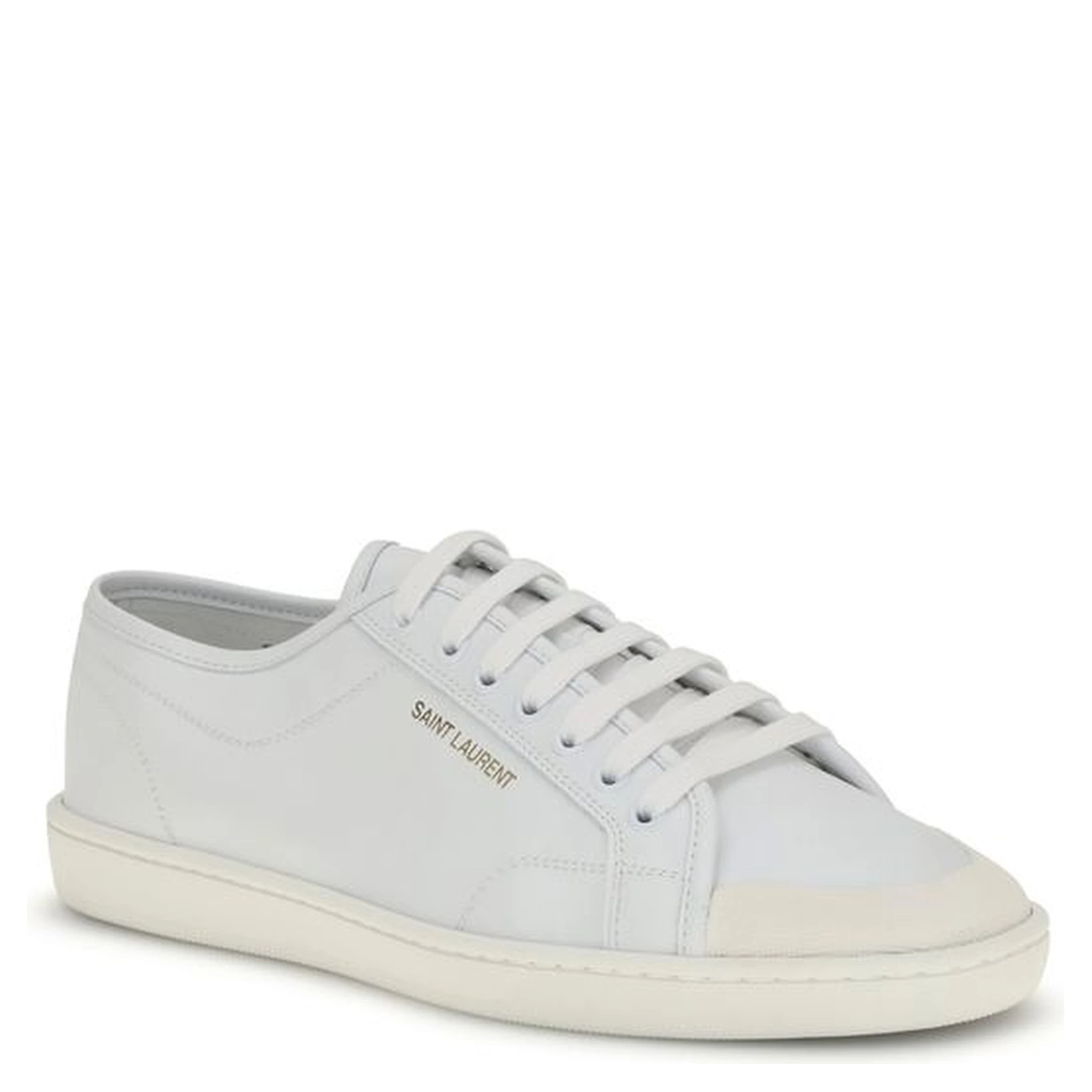 White Calf Leather Bos Taurus Low Top Sneakers