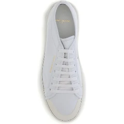 White Calf Leather Bos Taurus Low Top Sneakers