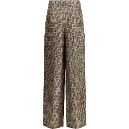 Brown Silk Casual Pants