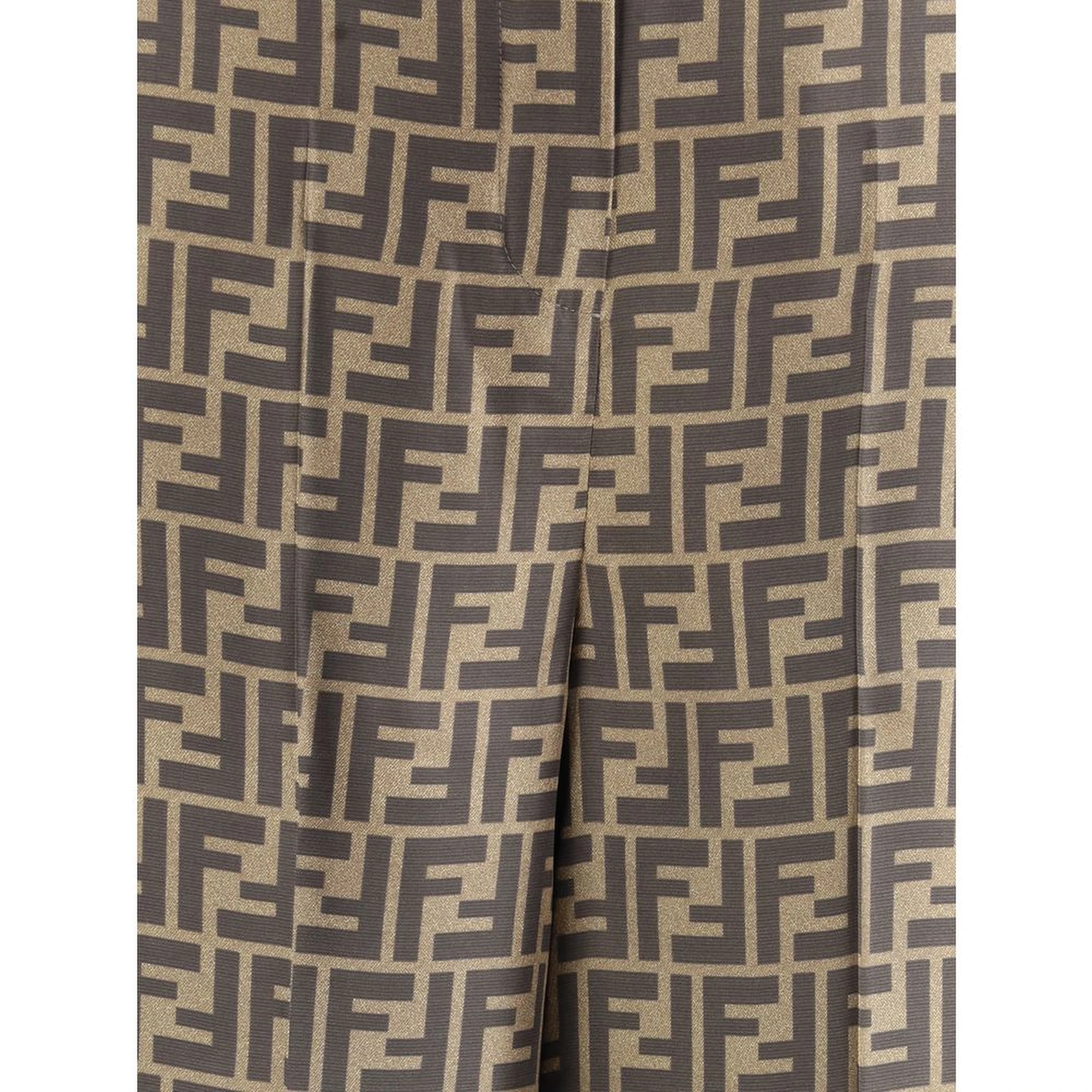 Brown Silk Casual Pants