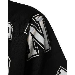 Black Cotton Letter Print Short Sleeve T-shirt