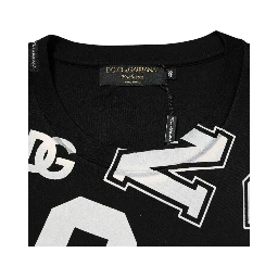 Black Cotton Letter Print Short Sleeve T-shirt