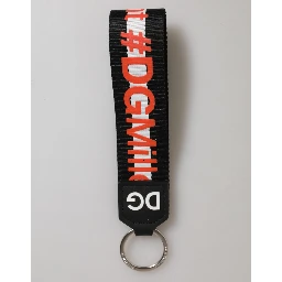 Black Red Logo Polyester Brass Holder Keychain Keyring