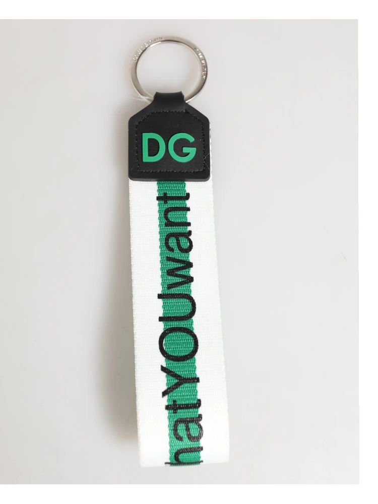 Green Logo Polyester Silver Brass Holder Keychain Keyring alternative