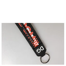 Black Red Logo Polyester Brass Holder Keychain Keyring