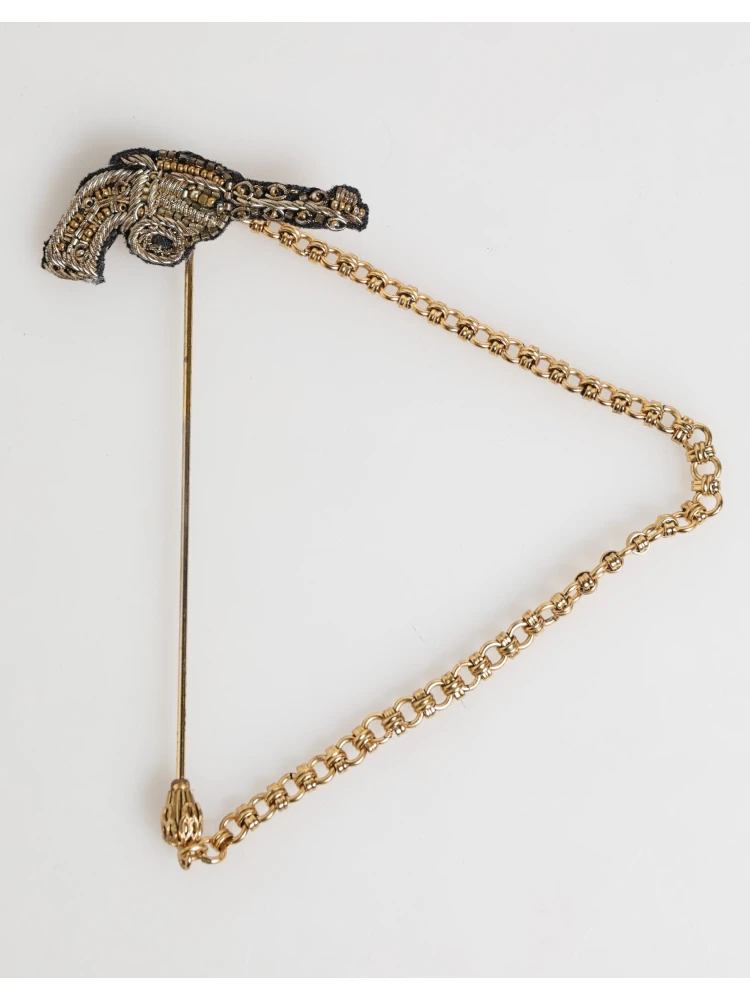 Lapel Pin Brass Copper Revolver Men Accessories Brooch alternative
