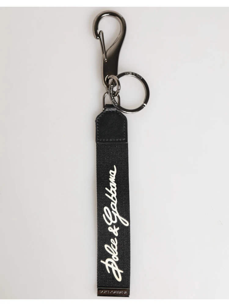 Black White Polyester DG Logo Silver Men Keychain Keyring alternative
